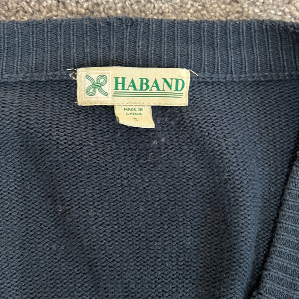 HABAND Vintage Mens Blue and Gold Cadigan - Picture 2 of 5